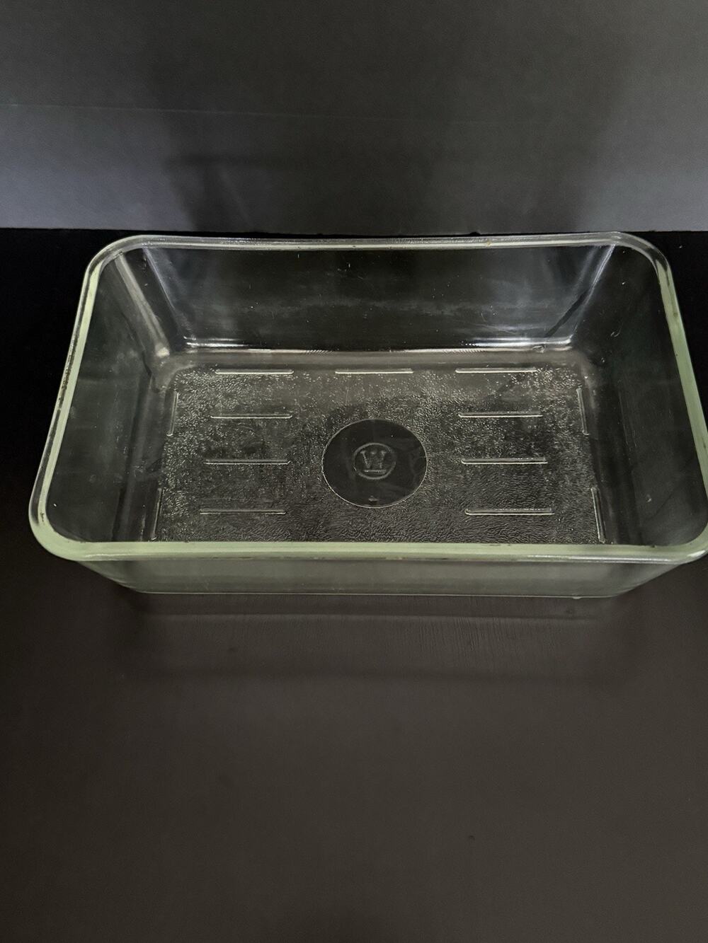 Vintage Westinghouse Glass Refrigerator Dish Loaf Pan 1940s 1950s W Logo